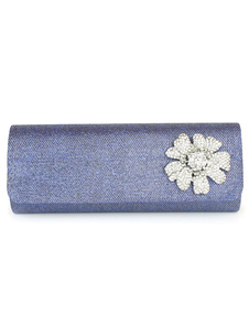 Strass détaillant sac de soirée avec décor fleurs