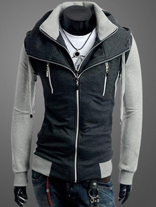 Sweat à capuche color-block de faux deux-pièces