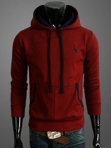 Sweat-shirt en polyester unicolore avec grande poche