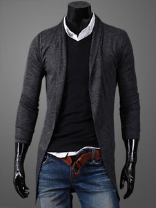 Veste en coton mélangé unicolore sans bouton