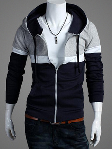 Sweat épais color-block avec zip et capuche