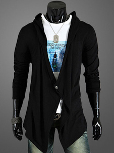 Blouson asymétrique unicolore avec un bouton