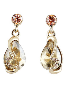 Boucles d’oreilles d'or avec strass