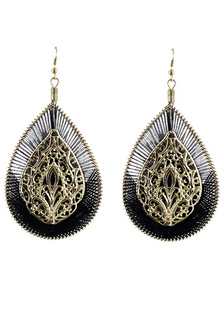 Boucles d’oreilles design de gouttes avec relief