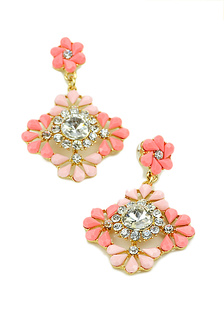 Boucles d’oreilles en résine avec pendentif fleur