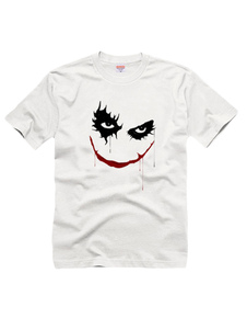 T shirt blanc en coton de Batman imprimé Joker