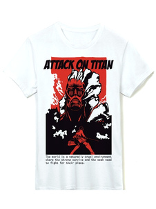 Toussaint Cosplay T-shirt blanc à manche courte dans Attack on Titan