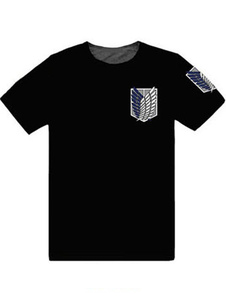 Toussaint Cosplay T-shirt Attack on Titan noir à manche courte