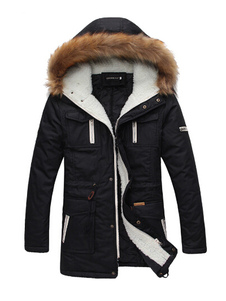 Parka homme avec capuche fausse fourrure