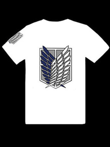 T-shirt Attack on Titan blanc à manche courte
