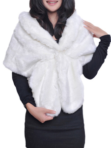 Petite Poncho blanc fausse fourrure