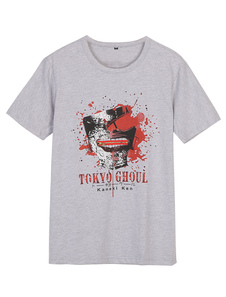 Tokyo goule Kaneki Ken T-Shirt gris Animé Toussaint Cosplay