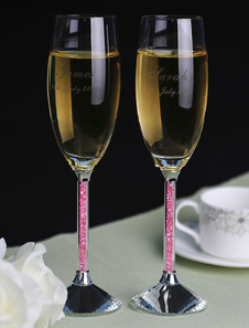 Verre personnalisé à peid de verre (une paire)