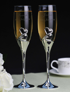 Verre à vin personnalisé à pied en alliage (une paire)