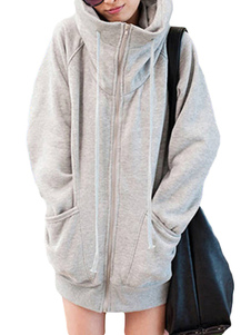 Sweater surdimensionné en coton unicolore avec zip