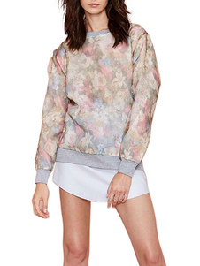 Sweater en polyester imprimé fleuri