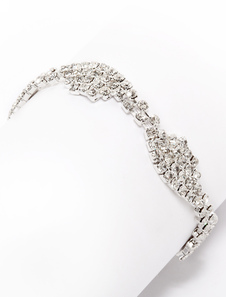 Bracelet pour mariée argenté avec strass
