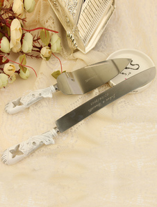 Couteau à gâteau personnalisé creusé avec strass