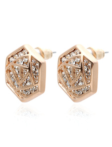 Clous d'oreilles de mariage géométriques avec strass