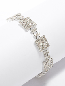Bracelet pour mariée carré avec strass