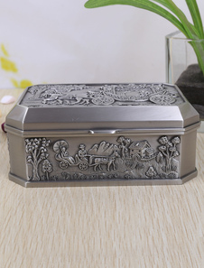 Boîte à bijoux de mariage avec relief de chariot