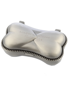 Boîte à bijoux personnalisée métallique double coeur