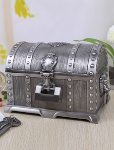 Boîte de bijoux en argent avec serrure