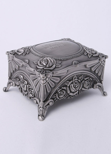 Boîte à bijoux argente personnalisée avec relief