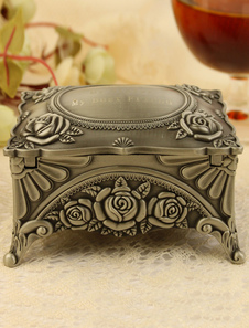 Boîte à bijoux argente personnalisée avec relief