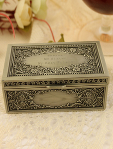 Boîte à bijoux rectangulaire métallique personnalisée