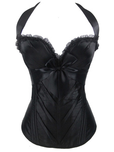 Corset sein couvrant en satin stretch avec noeud