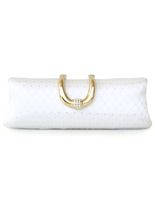 Sac horizontal en soie à motif losangé