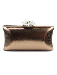 Sac de soirée en PU métallisé avec strass