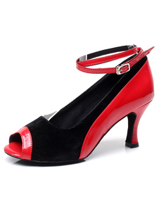 Chaussures de latine en tissu de terry à talon évasé