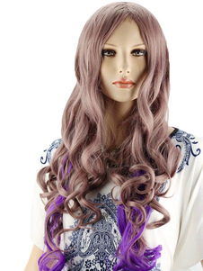 Split couleur spirale boucles perruque longue