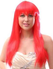 Cosplay perruque longue ligne droite