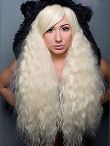 Tire-bouchon boucles Cosplay perruque longue