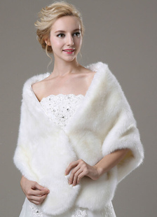 Châle de mariage de fausse fourrure