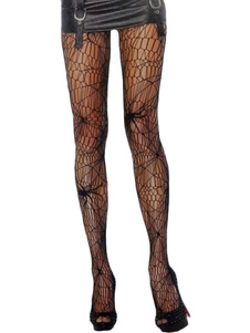 Bas noirs de motif toile d'araignée Halloween