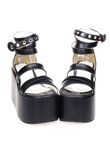 Unité centrale haute plate-forme Lolita sandales cheville bretelles Sole de Grain de bois