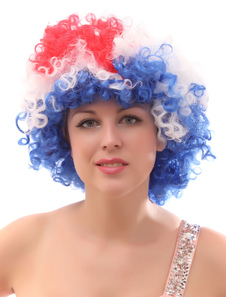 Perruque courte frisée multi couleur