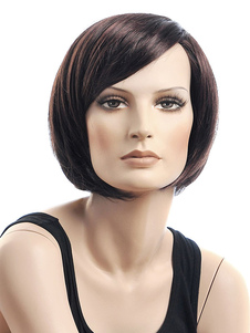 Côté balayé Bangs courte perruque