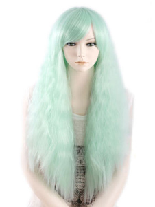 Perruque longue côté balayé Bangs