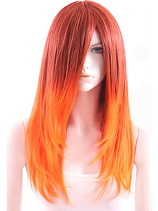 Perruque longue côté balayé Bangs