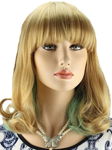 Split couleur perruque droite moyenne