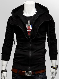 Sweat moulant en coton mélangé noir unicolore