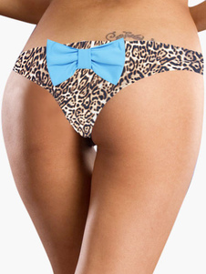 Women Sexy Beachwear Leopard Print Bow Bikini Briefs thumbnail