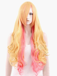 Perruque longue bicolore droite de boucle en bas