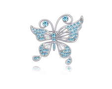 Broche papillon orné de cristal grogeous