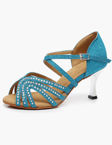 Torché talon Peep Toe Rhinestone Latin Shoes
